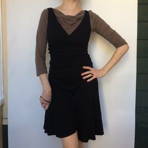 Fashionista Black Bodycon Dress Full-Skirted Sz M